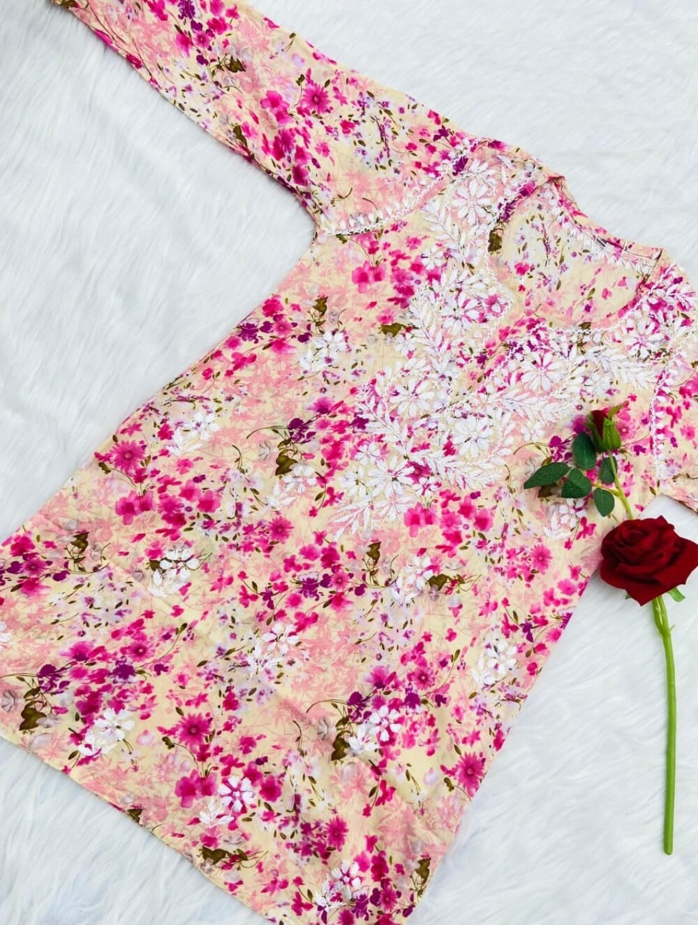 Chikankari cotton  mulmul kurta